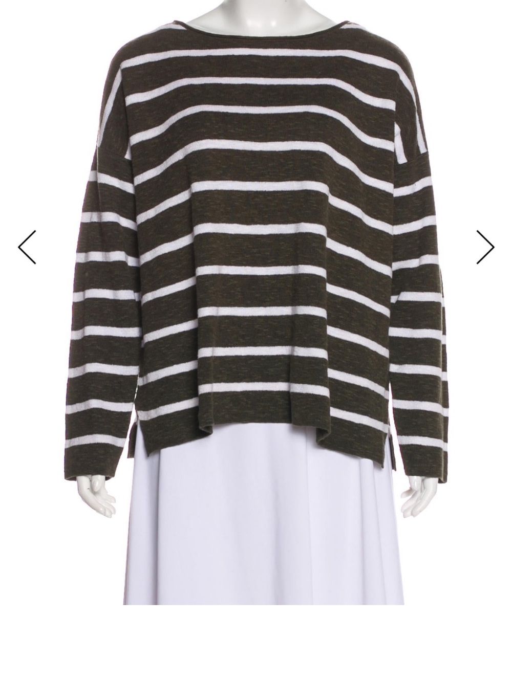 Eileen Fisher Striped Linen/Cotton Sweater